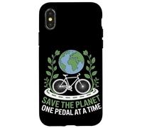 Save the Planet One Pedal at a Time Bike Commuting Case for iPhone X/XS