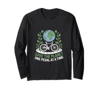 Save the Planet One Pedal at a Time Bike Commuting Long Sleeve T-Shirt