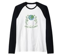 Save the Planet One Pedal at a Time Bike Commuting Raglan Baseball Tee