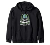 Save the Planet One Pedal at a Time Bike Commuting Zip Hoodie