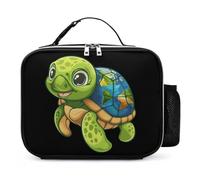 Save The Planet Turtles Lover Lunch Bag Insulated PU Bento Box Tote Bags Lunchbag for Women Men Work Picnic
