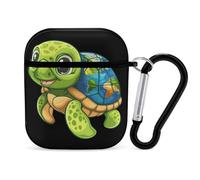 Save The Planet Turtles Lover PC Headphone Case for AirPods 1 And 2 Earphone Cover Earbuds Accessories with Keychain