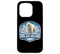 Save The Polar Bears Lover Earth Day Environment Ecology Fan Case for iPhone 15 Pro