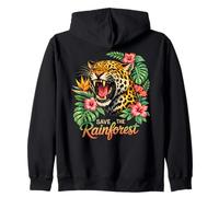Save The Rainforest Roaring Jaguar Tropical Wildlife Zip Hoodie
