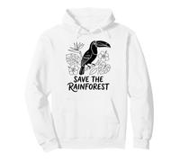 Save The Rainforest Toucan Tropical Bird Conservation Pullover Hoodie