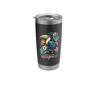 Save the Rainforest Toucan Tropical Floral Stainless Steel Insulated Tumbler