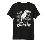 Save The Rainforest Tropical Toucan Botanical Premium T-Shirt
