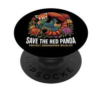Save The Red Panda Cute Animal Conservation PopSockets Adhesive PopGrip