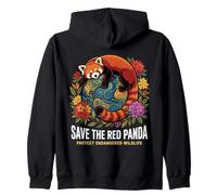 Save The Red Panda Cute Animal Conservation Zip Hoodie