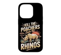 Save the Rhinos Stop the Poachers Rhino Wildlife Case for iPhone 14 Pro