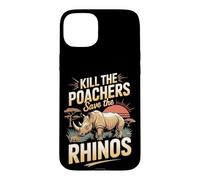 Save the Rhinos Stop the Poachers Rhino Wildlife Case for iPhone 15 Plus