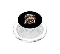 Save the Rhinos Stop the Poachers Rhino Wildlife PopSockets PopGrip for MagSafe