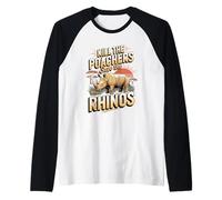 Save the Rhinos Stop the Poachers Rhino Wildlife Raglan Baseball Tee