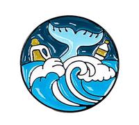 Save The Sea Lapel Pin Badge,Marine Animal Badge,Environmentalism Badge - for Aesthetic Clothes,Clothing Pins,Cartoon Jewelry for Girls, riferimento alla descrizione, enamel plating and alloy