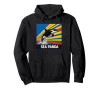 Save The Sea Pandas Orca Whale Retro Vintage Ocean Wildlife Pullover Hoodie