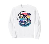 Save The Sea Pandas Orca Whale Retro Vintage Ocean Wildlife Sweatshirt