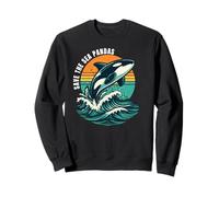 Save The Sea Pandas Orca Whale Retro Vintage Ocean Wildlife Sweatshirt