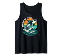 Save The Sea Pandas Orca Whale Retro Vintage Ocean Wildlife Tank Top
