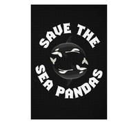 Save The Sea Pandas Orcas Colourful Wooden Jigsaw Puzzle for Adults, 1000 PCS