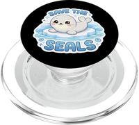 Save The Seals Lover Earth Day Climate Change Cute Kids PopSockets PopGrip for MagSafe