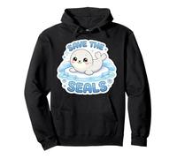 Save The Seals Lover Earth Day Climate Change Cute Kids Pullover Hoodie