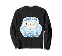 Save The Seals Lover Earth Day Climate Change Cute Kids Sweatshirt