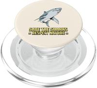 Save The Sharks Respect Nature (Shark Graphic) PopSockets PopGrip for MagSafe