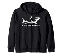 Save The Sharks Shark Conservation Lover Ocean Week Support Zip Hoodie
