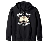 Save The Sky Bisons Funny Bison Anime Kawaii Zip Hoodie