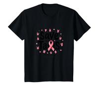 Save The Tatas Breast Cancer Awareness October Pink Ribbon T-Shirt, Kids, Black, 4 Years