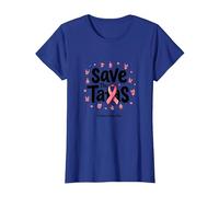 Save The Tatas Breast Cancer Awareness October Pink Ribbon T-Shirt, Women, Royal Blue, X-Large