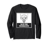 Save The Triceratops Funny Extinct Animal Weird Dinosaur Long Sleeve T-Shirt