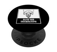 Save The Triceratops Funny Extinct Animal Weird Dinosaur PopSockets Adhesive PopGrip