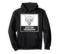 Save The Triceratops Funny Extinct Animal Weird Dinosaur Pullover Hoodie