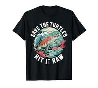 Save The Turtles Hit It Raw Funny Adult Ocean Humor T-Shirt