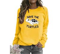 Save The Turtles Ocean 3D Printed Sweatshirt Women's Fall Long Sleeve T-Shirts Casual Pullover Tops Oversized Sweatshirts