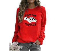 Save The Turtles Ocean 3D Printed Sweatshirt Women's Fall Long Sleeve T-Shirts Casual Pullover Tops Oversized Sweatshirts