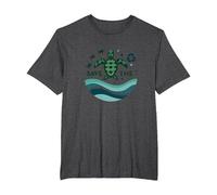 Save The Turtles Ocean Conservation Eco-Friendly T-Shirt, Men's Big and Tall, Dark Heather Grey, 5X Tall