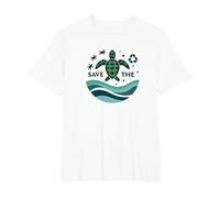 Save The Turtles Ocean Conservation Eco-Friendly T-Shirt, Men's Big and Tall, White, 4X Tall
