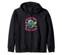 Save the Turtles Save the Ocean Environmental Care Awareness Zip Hoodie
