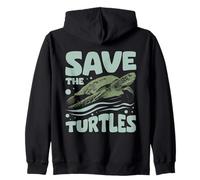 Save The Turtles Sea Turtle Conservation Zip Hoodie