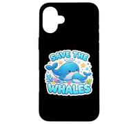 Save The Whales Lover Earth Day Environment Ecology Cute Kid Case for iPhone 16 Plus