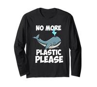 Save The Whales No More Plastic Please Blue Whale Long Sleeve T-Shirt