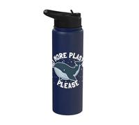 Save The Whales No More Plastic Please Humpback Whale Stainless Steel Insulated Water Bottle