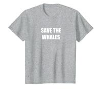 Save The Whales T-Shirt, Youth, Heather Grey, Small