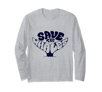 Save The Whales Vintage Retro Environmentalist Long Sleeve T-Shirt