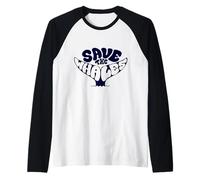 Save The Whales Vintage Retro Environmentalist Raglan Baseball Tee