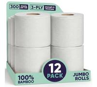 Save Trees Bamboo Toilet Paper - 12 Rolls Of Organic Toilet Paper, 3-ply, 300 Sheets Per Roll - PFAS Free, FSC Certified, Plastic Free, Vegan & Chemical Free Bamboo TP