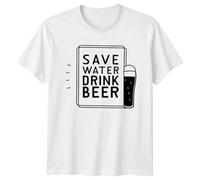 Save Water Drink Beer Mens T-Shirt German Lager Alcohol Oktoberfest Apparel M White