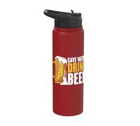 Save Water Drink Beer Stainless Steel Insulated Water Bottle